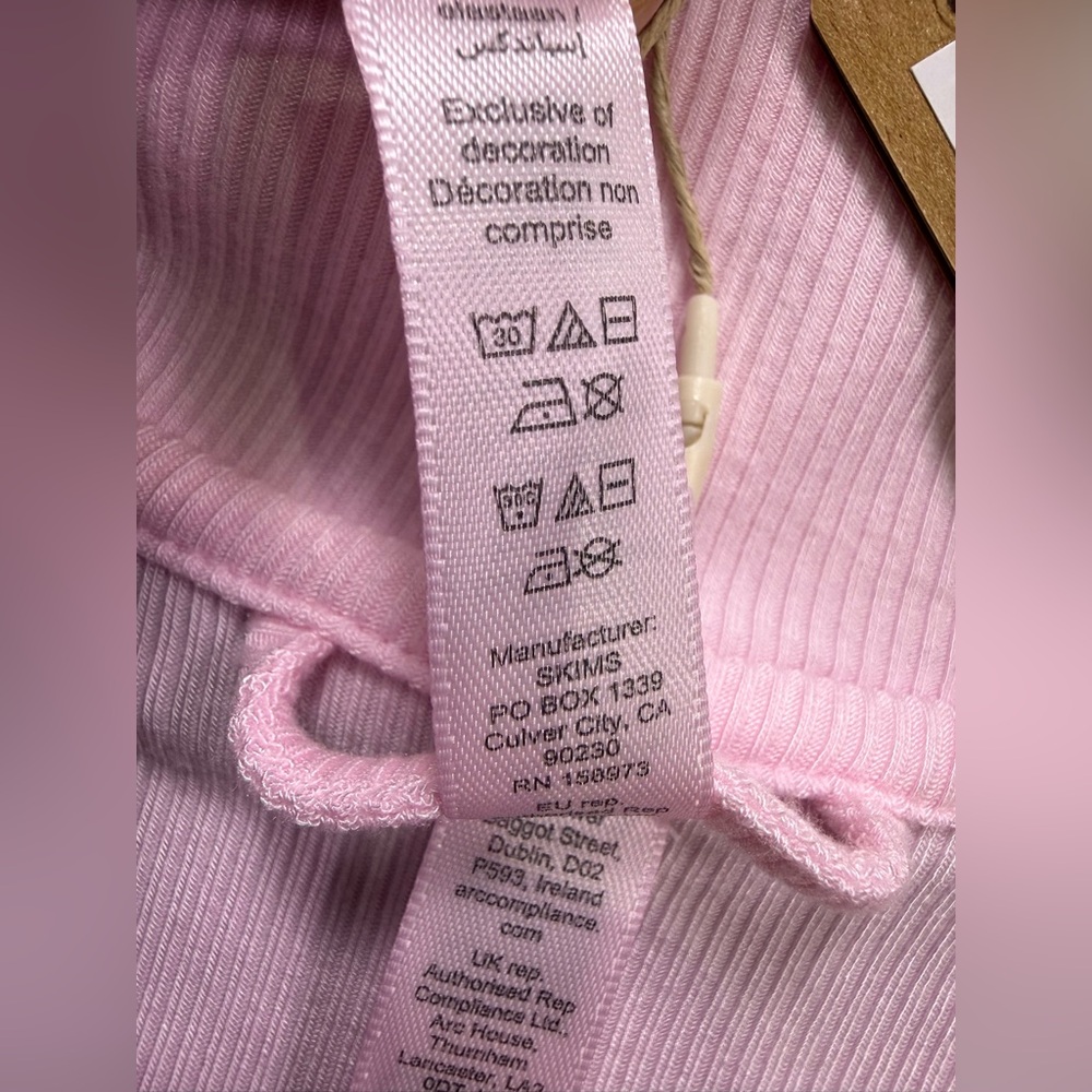 NWT Skims Soft Lounge Rib Sleep Pajama Set Pink Cherry Blossom Size 2X - Picture 10 of 16